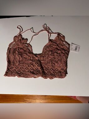 Free People Lace Bralette in Mauve Pink